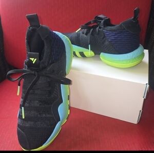 Adidas Blue and Black Athletic Shoes Sporty Design